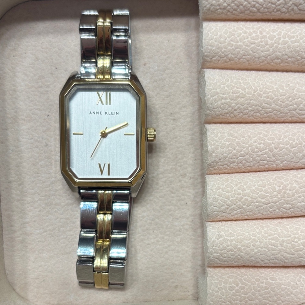 Anne Klein Two-Tone Silver and Gold Women's Bracelet Watch